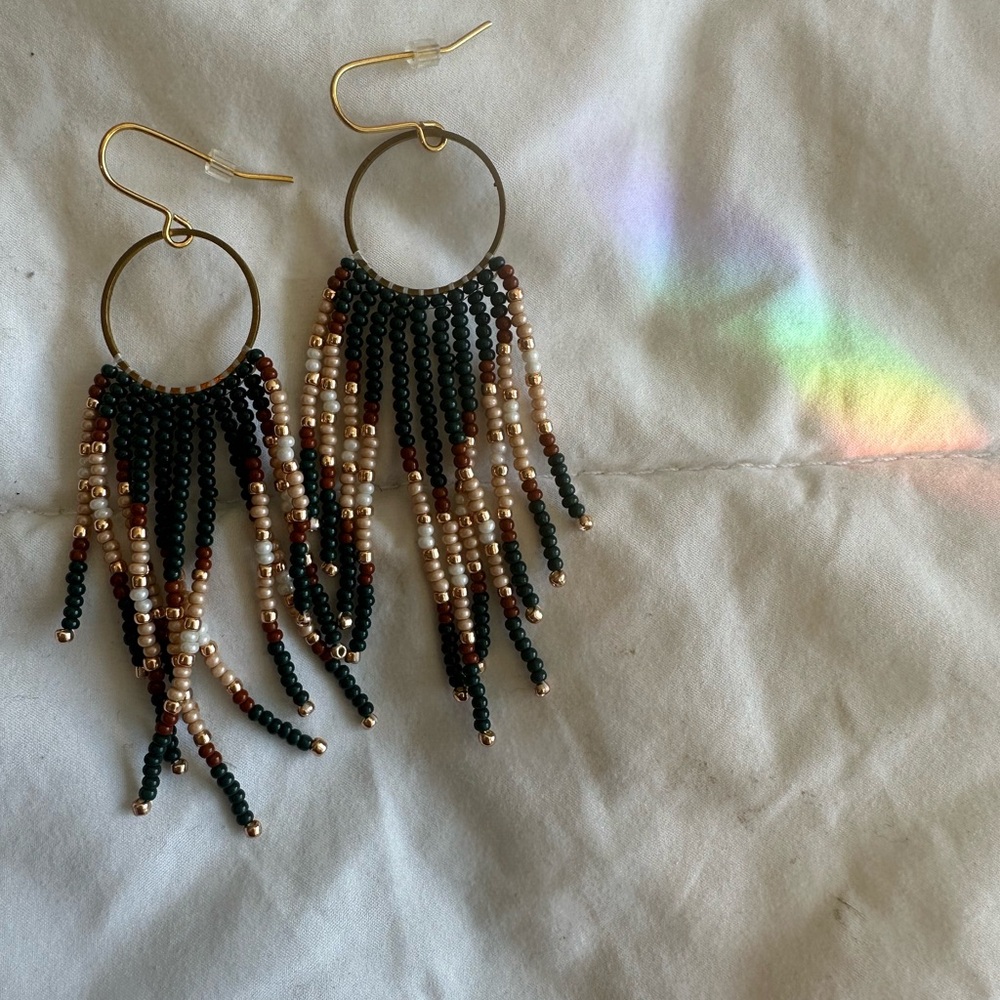 Beaded Fringe Earrings